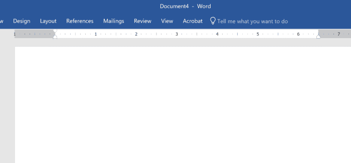 The illustration above depicts a Word document that does not have the developer tab enabled. To be able to use the Word developer tools this tab needs to be manually activated to be visible for users.