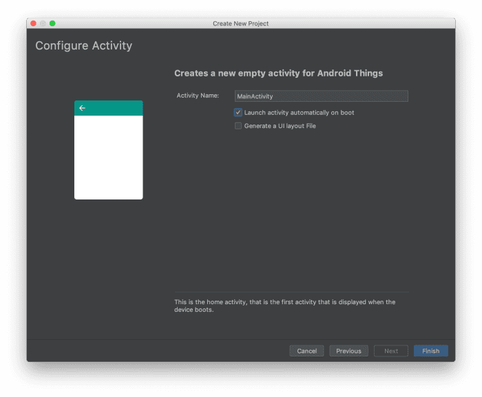 Android Things –– Give name to your activity