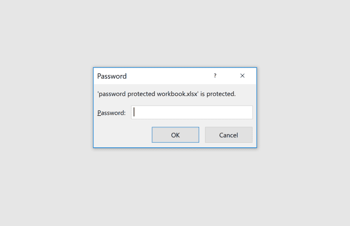 Be sure that your password is not too complex as you will not be able to unlock the workbook without it.