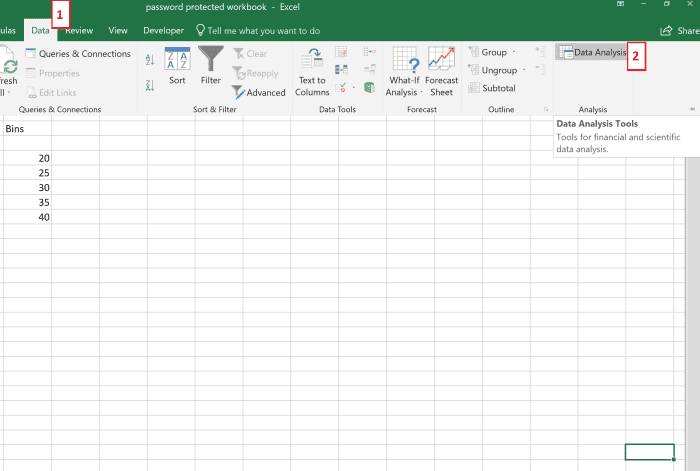 How to Create a Histogram in Excel Using the Data Analysis Tool ...