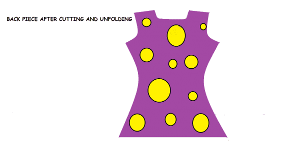 The back and the front pieces have the same patterns except for the neck depth. The neck depth for the front piece is usually more than the back piece. I usually give 6" for the front neck and 4" for the back neck.