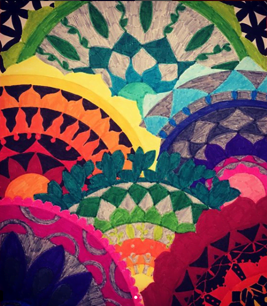 Overlapping mandalas with seed of Lives