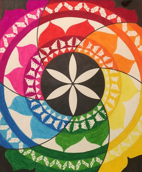 Incorporating mandala designs with a fraction of the seed of Life