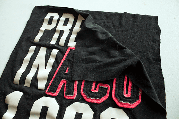 Cut around the pattern. You will be left with two pieces of material.