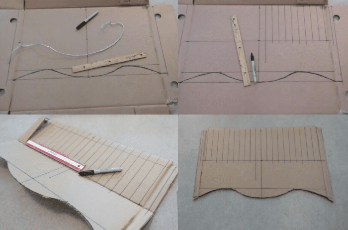 Rather than measure out all of the cut lines, I simply use the width of a ruler to create my one inch wide lines.