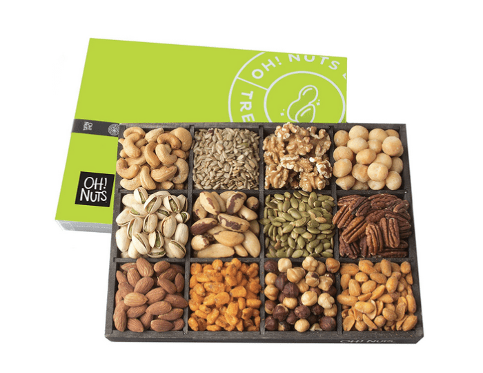 Salty, not sweet -- nuts go with chairs, TV, football, and everything else that older men appreciate.