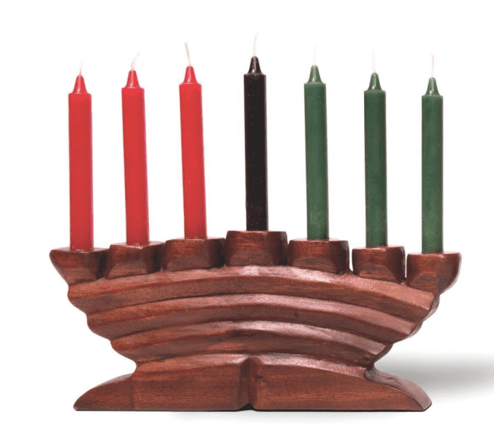 Kwanzaa's most notable symbol is the Kinara (Kee-Nah-rah). The Kinara is a candle holder that symbolizes the ancestral roots of the African continent.