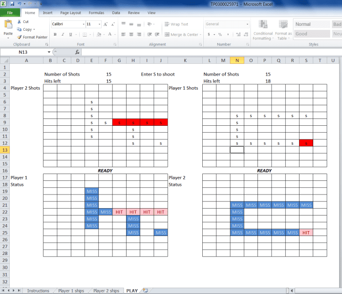 Microsoft Excel is a very powerful tool, but it is versatile enough to have some fun. Within the templates is a section of games - this is an interactive Battleships worksheet.