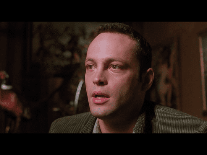 Notice how tightly this shot focuses in on Vaughn’s face as he leans in at the cost of the background. The shot is much more invasive.