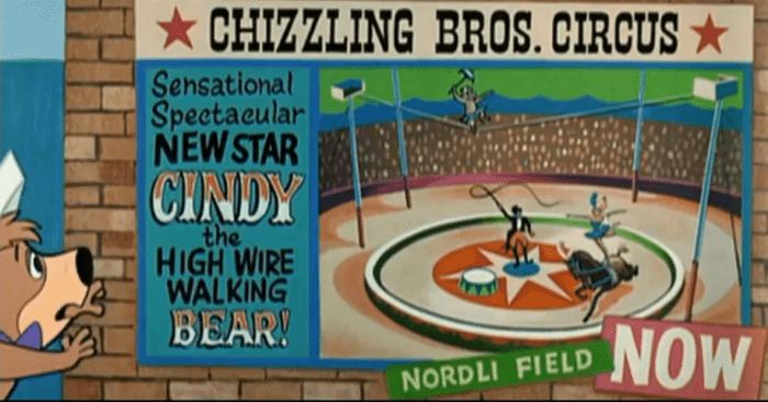 Cindy, held against her will, becomes the new highlight of the circus, until Yogi and Boo Boo are able to rescue her.