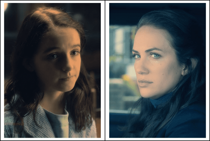 Mckenna Grace and Kate Siegel as Theodora Crain in 'The Haunting of Hill House' season 1 (2018), a Netflix Original Series.