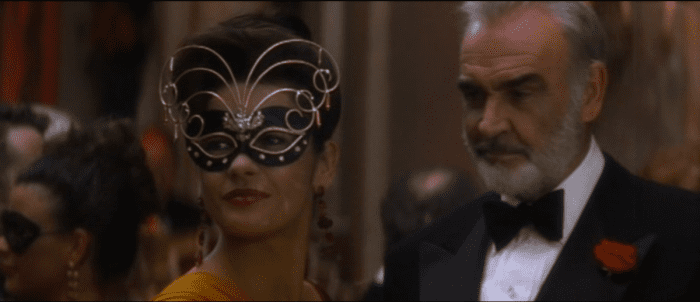 The noticeable age difference between Jones (left) and Connery (right) gives the film a slightly queasy feel, throwing you off balance.
