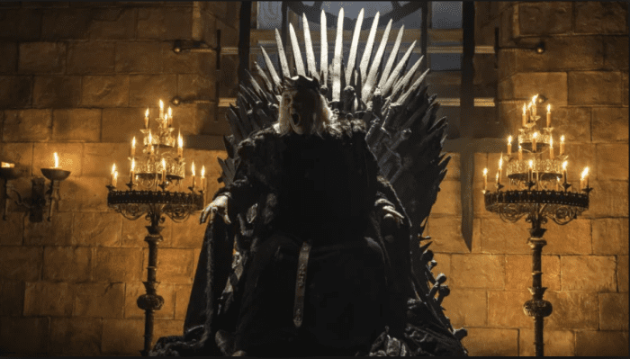 From HBO. The Iron Throne's history is surrounded in death, back-stabbing, and even madness. Rarely does it seem anything around it is stable.