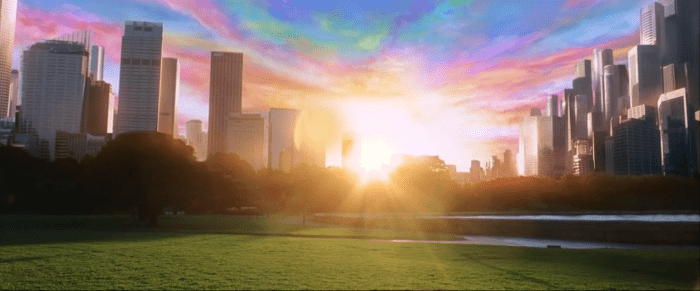 After reloading the Matrix, when the storm clears, and the rainbow appears, Neo comes forth as truly being "The One."