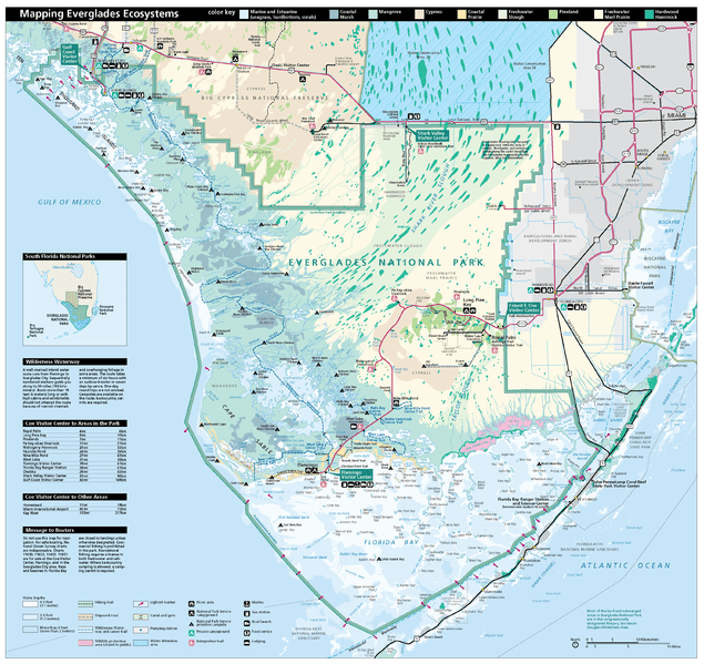 A map of the Everglades.