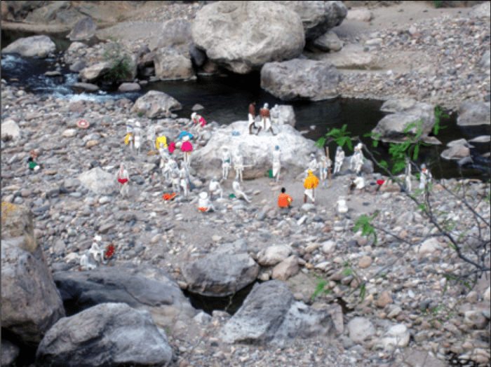 The Pharisees getting painted down by the river in preparation for the festivities.