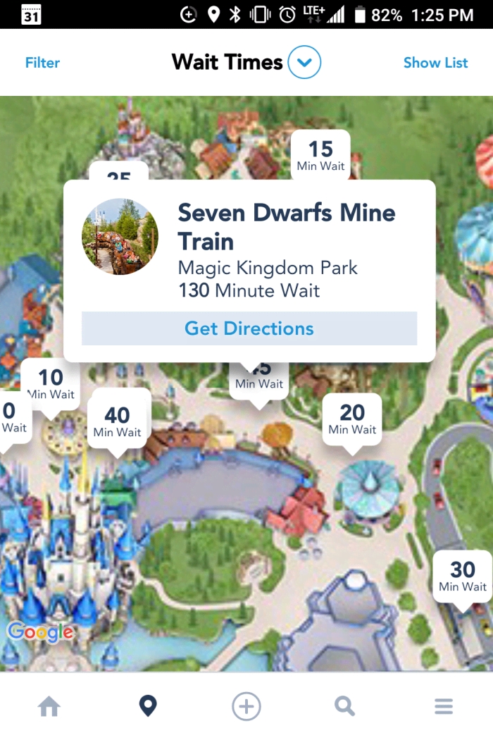 The My Disney Experience App is extremely useful, but requires a lot of battery power to maintain throughout a whole park day.