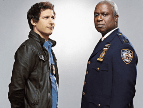 Brooklyn Nine-Nine also features Detective Jake Peralta (Andy Samberg) and Captain Raymond Holt (Andre Braugher).