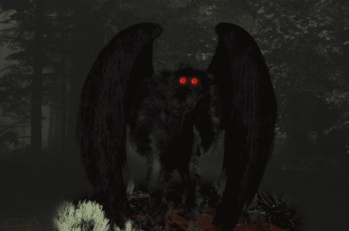 Mothman sightings are most often reported in remote wooded areas.