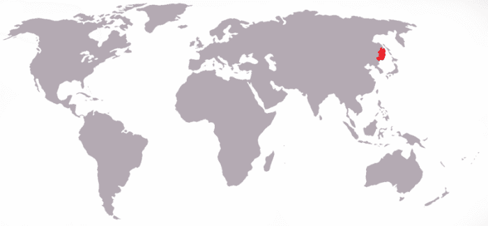The only place in the world Siberian Tigers live in the wild (marked in red.)