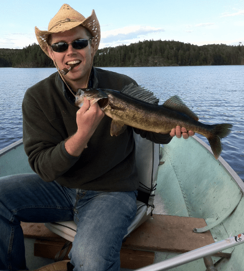 Wedding Rings tipped with a nightcrawler are a consistent favorite for walleye, like this beauty seen here. Walleye are also an example of a fish which often requires a more subtle presentation, use pop-gear rather than a flasher or dodger.