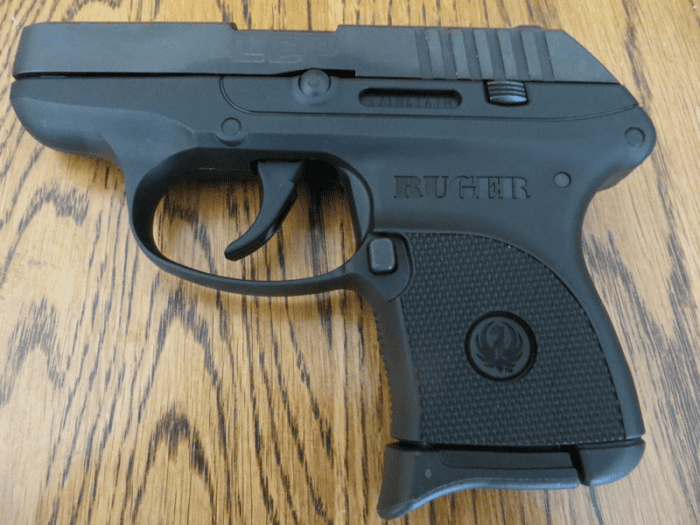 Ruger LCP, cal. .380 ACP. One of the many new ultra-compact pistols on today's market. A great backup gun, but with only a six round capacity and minimal sights, not the best choice for a protracted fire fight.
