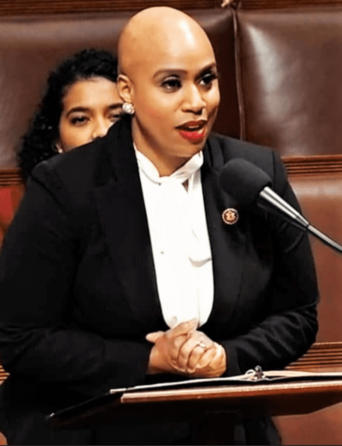 Ayanna Pressley speaking about important issues.