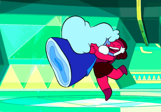 Ruby and Sapphire embracing each other after being separated when it is revealed their love is a crime in the eyes of Homeworld.