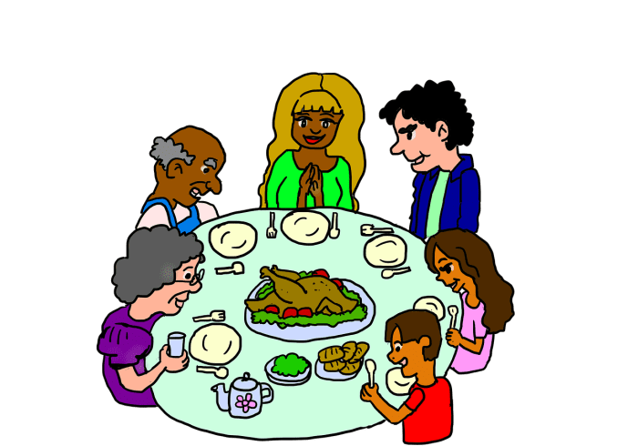 Sitting around the table at a feast is not a gluttonous act, sitting in front of the television gobbling potato chips is.