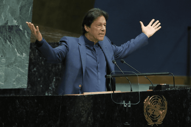 Fig. 3. Prime Minister of Pakistan Imran Khan addresses the 74th annual UN General Assembly.