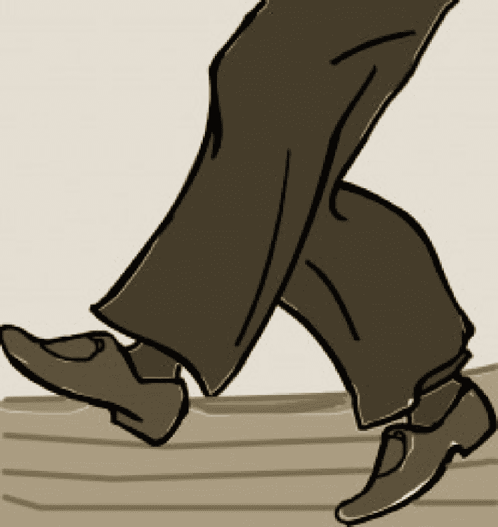 The man wearing the money shoes was invited to sit at the dinner table with them, and he was eating peach cobbler all while he told Jenny who he was.