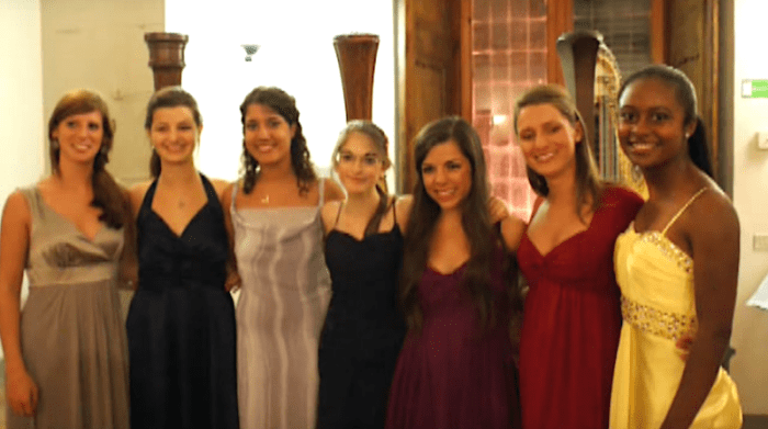 Making friends with harpists from around the world at the Judith Liber harp camp in Lake Como, Italy