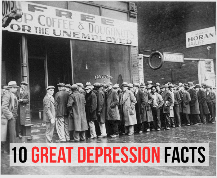 Unemployed men outside a soup kitchen owned by mobster, Al Capone in Chicago. The Great Depression created large numbers of jobless people across the USA and the world. It is often used nowadays as an example of how low things can go economically.