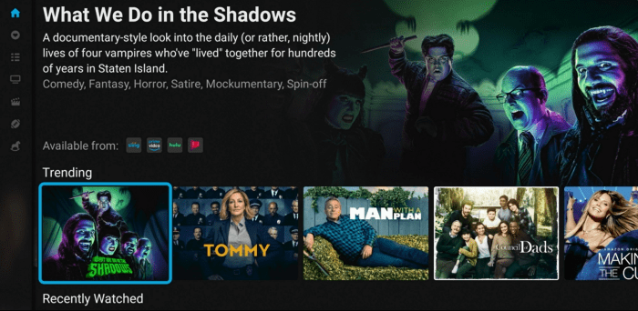 The Tivo Stream 4K recommends movies and TV shows, and also indicates which streaming services offer them