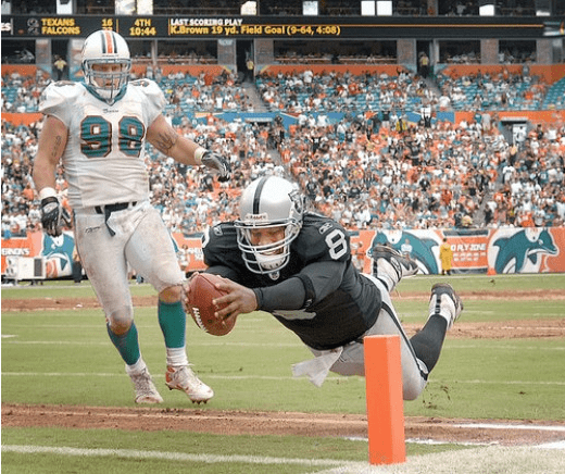 A beautiful running touchdown, well, more like a dive. Many touchdowns are like that, it's a very action-filled sport.