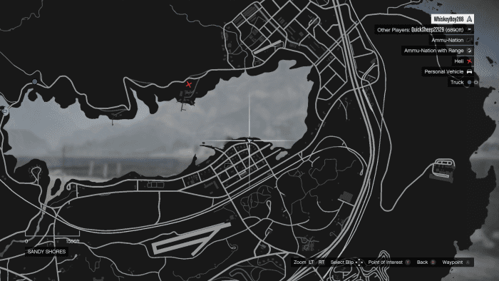 If the Savage isn't moving drive to THIS point in Sandy Shores. Then climb the hill/dirt wall on the left.