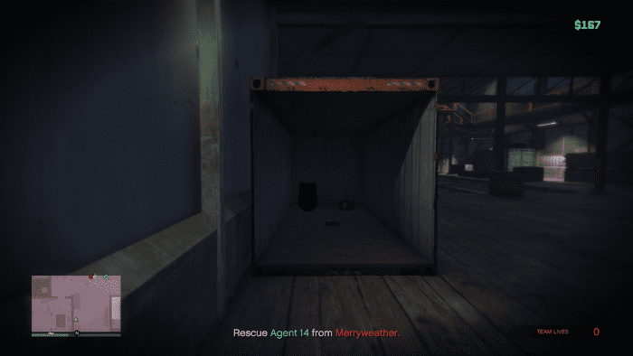 There is some spare Body Armor and First Aid inside this open container. On the left as you go through the large middle entrance.
