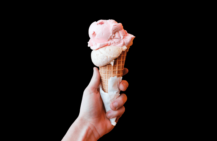 Ice cream cone in danger of collapse