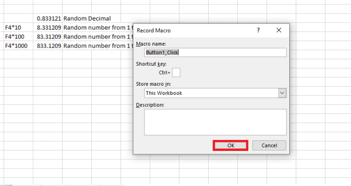 This additional window appears to allow the developer to add a description of the macro process and add a keyboard shortcut to run the process.