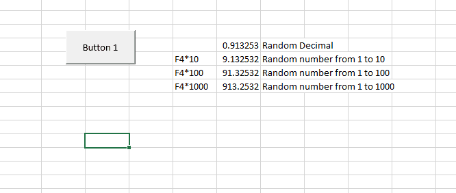 Be mindful that there is only one randomized number above with other cells using that number to show you how to increase the place value of your final number.