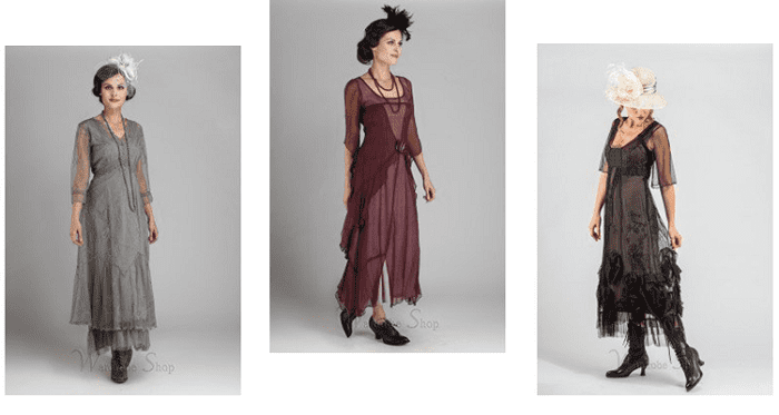These unique mother-of-brides dresses are for vintage style enthusiasts. Not only are they great for vintage theme weddings, they are also show-stopping 1920s style.