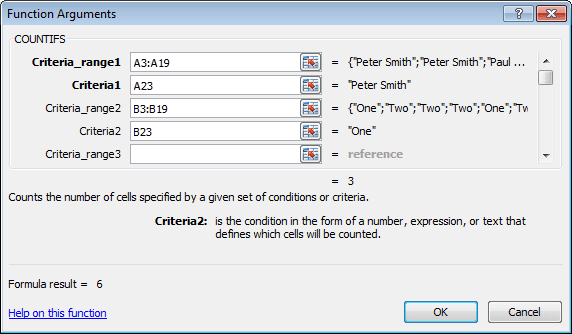 Using the Function Library to create a COUNTIFS formula in Excel 2007 and Excel 2010.