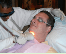 Goggles protect your eyes during the treatment. No anaesthetic or numbing cream is required.