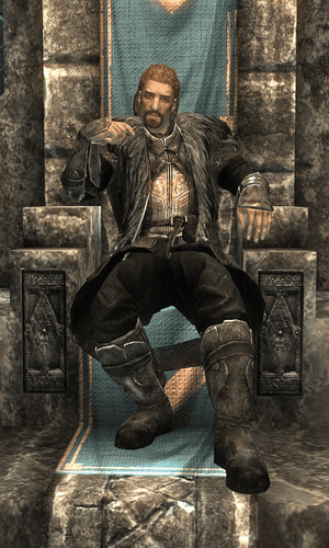 Ulfric Stormcloak, the Nordic Jarl of Windhelm and the leader of the infamous Stormcloak Rebellion.