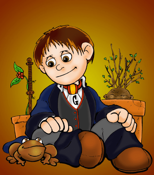 This picture of Neville Longbottom essentially tells you everything you need to know - he loves his frog and he's amazing with plants!