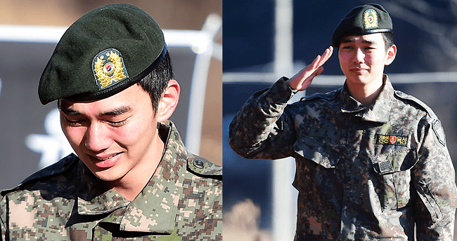Korean actor Yoo Seung-ho who quietly enlisted for his mandatory military service as a regular soldier on 5 March 2013, reportedly working as a trainer of new recruits. He was discharged last December 4, 2014.