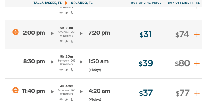 greyhound bus schedules and ticket prices