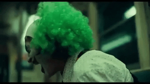 There's pain & helplessness behind his laughter and it makes you uncomfortable. The lighting and the sound of the rails create the effect of a whiplash