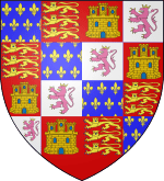 John of Gaunt's coat of arms, after he married Constance of Castile. In it, he asserts his rights to Castile and Leon.