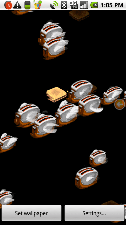 A Classic Reborn: Flying Toasters homage to Berkeley System's "After Dark" screensavers, on Android as Live Wallpaper